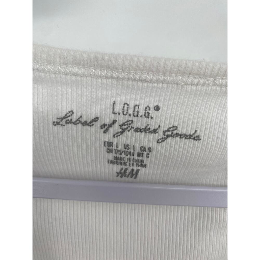 L.O.G.G Label of Graded Gods H&M White Open Knit Strap Tank Top Large - Picture 5 of 10